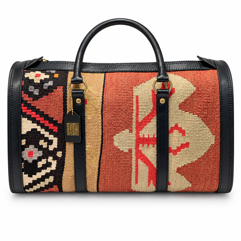 Leather Kilim travel Bag