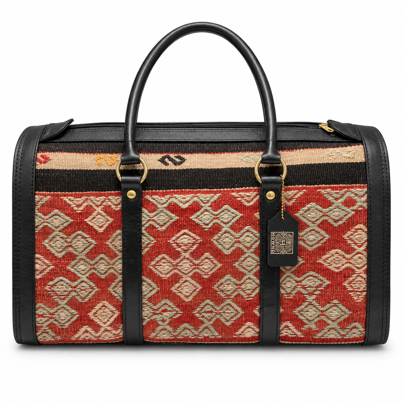 Leather Kilim travel Bag