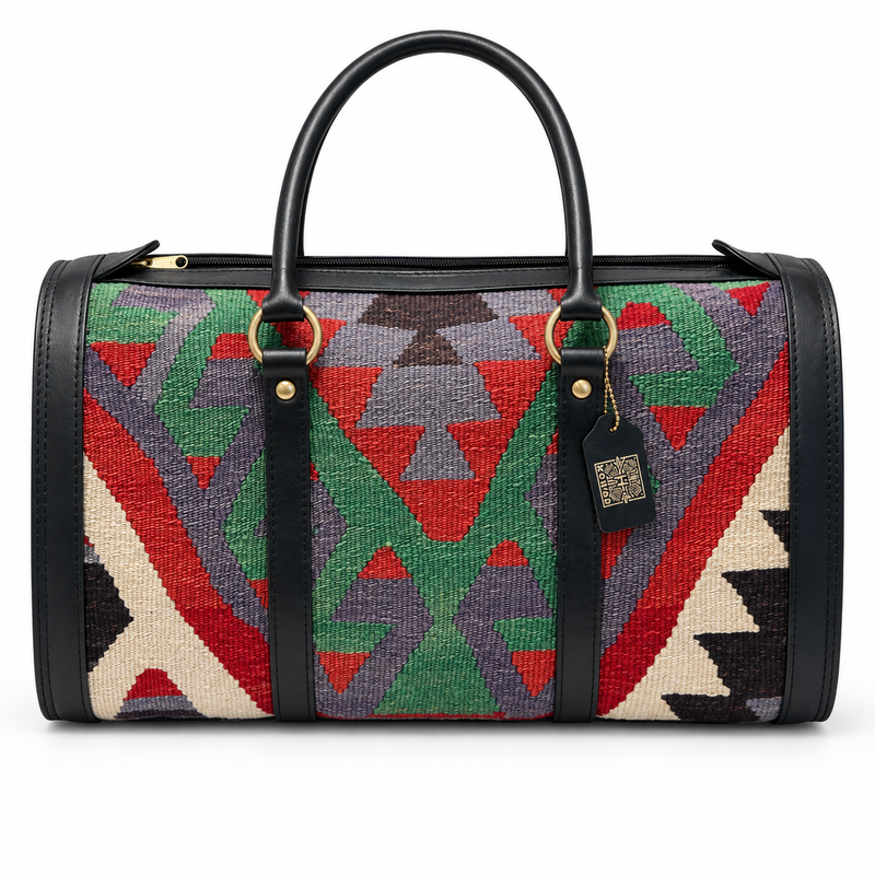 Leather Kilim travel Bag